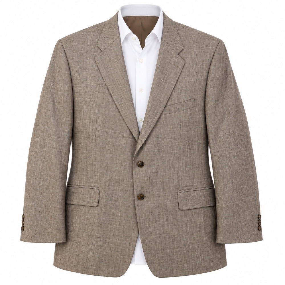 Vtg Polo University Ralph Lauren Sport Coat 50R Wool Linen Houndstooth Blazer